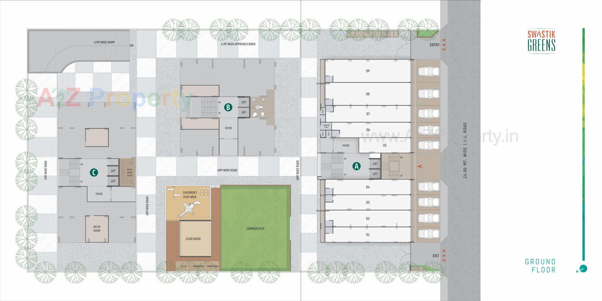 Layout of real estate project Swastik Greens located at Ghuma, Ahmedabad, Gujarat
