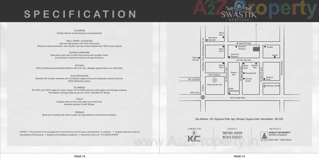 of real estate project Swastik Heritage located at Singrva, Ahmedabad, Gujarat