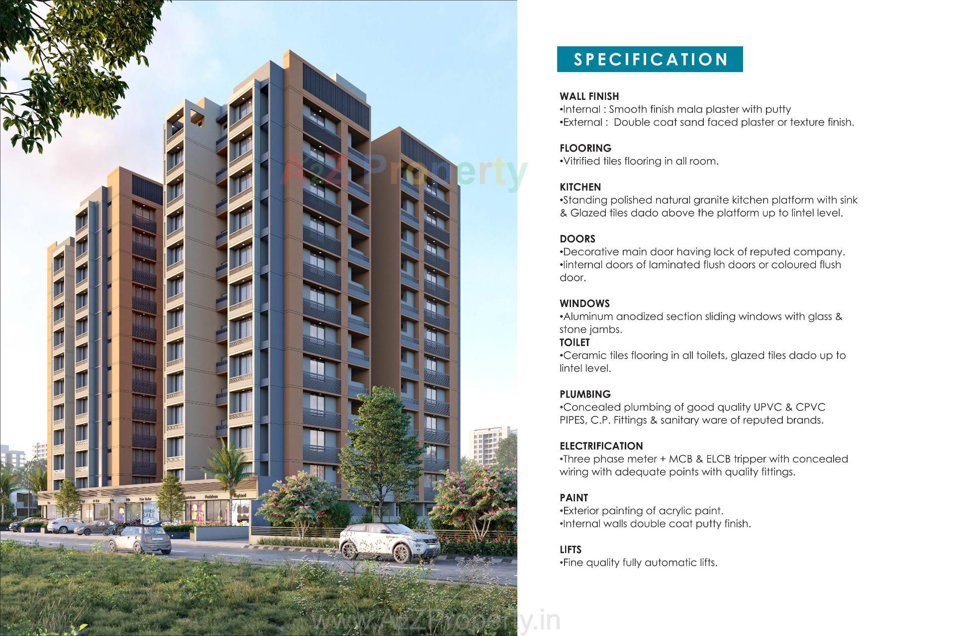 3D Elevation of real estate project Swastik Skylark located at Gota, Ahmedabad, Gujarat