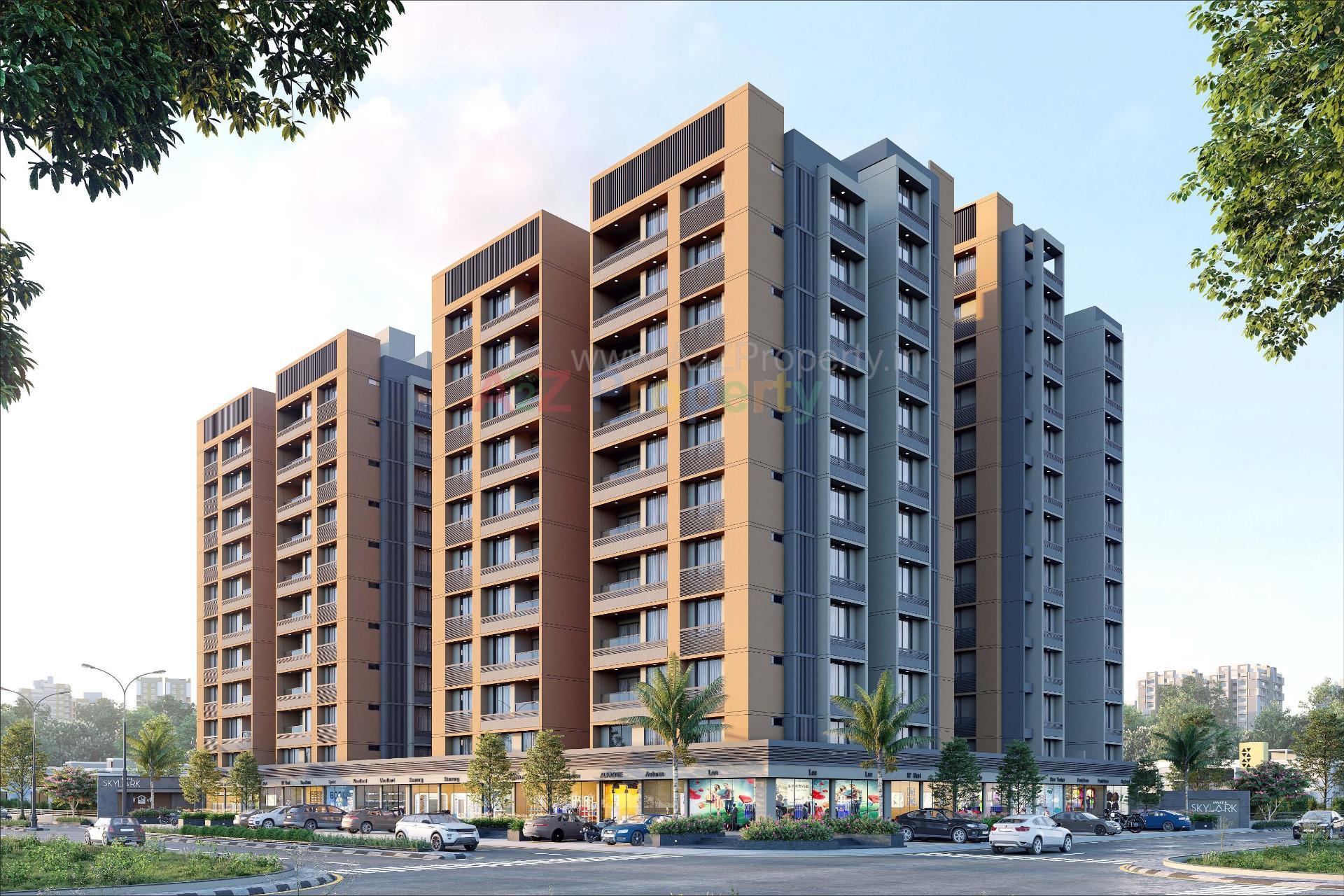 3D Elevation of real estate project Swastik Skylark located at Gota, Ahmedabad, Gujarat