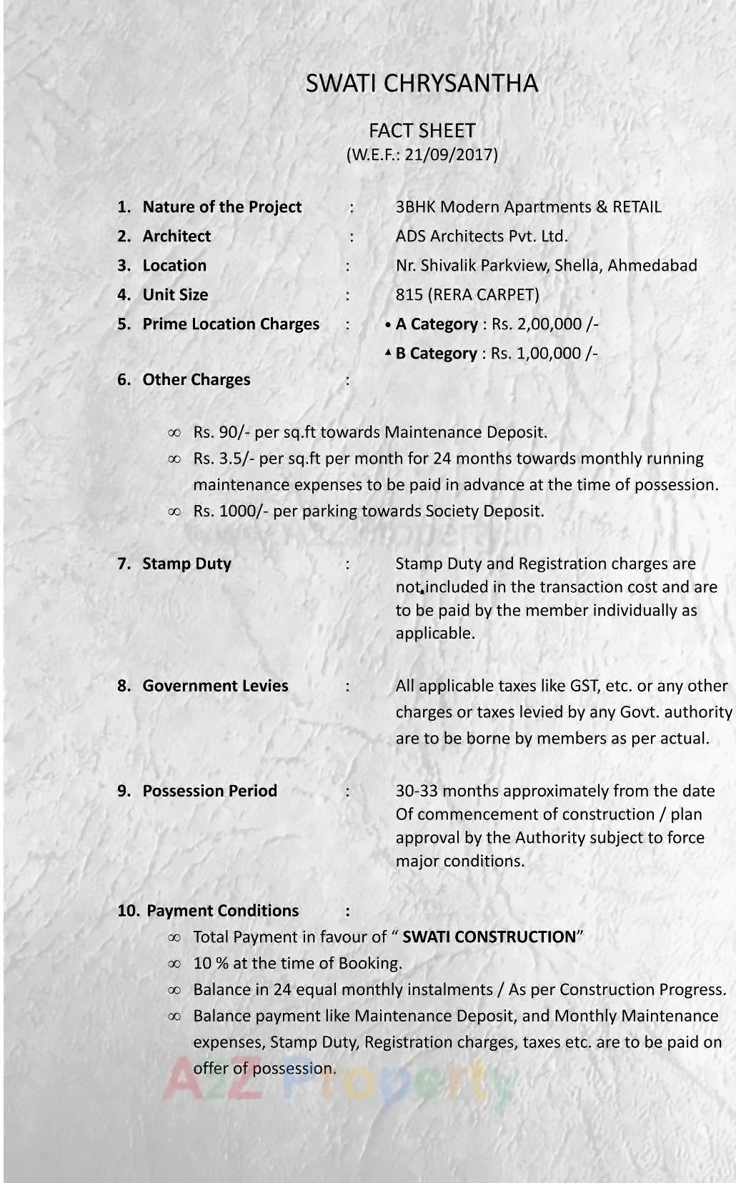  of real estate project Swati Chrysantha located at Shela, Ahmedabad, Gujarat