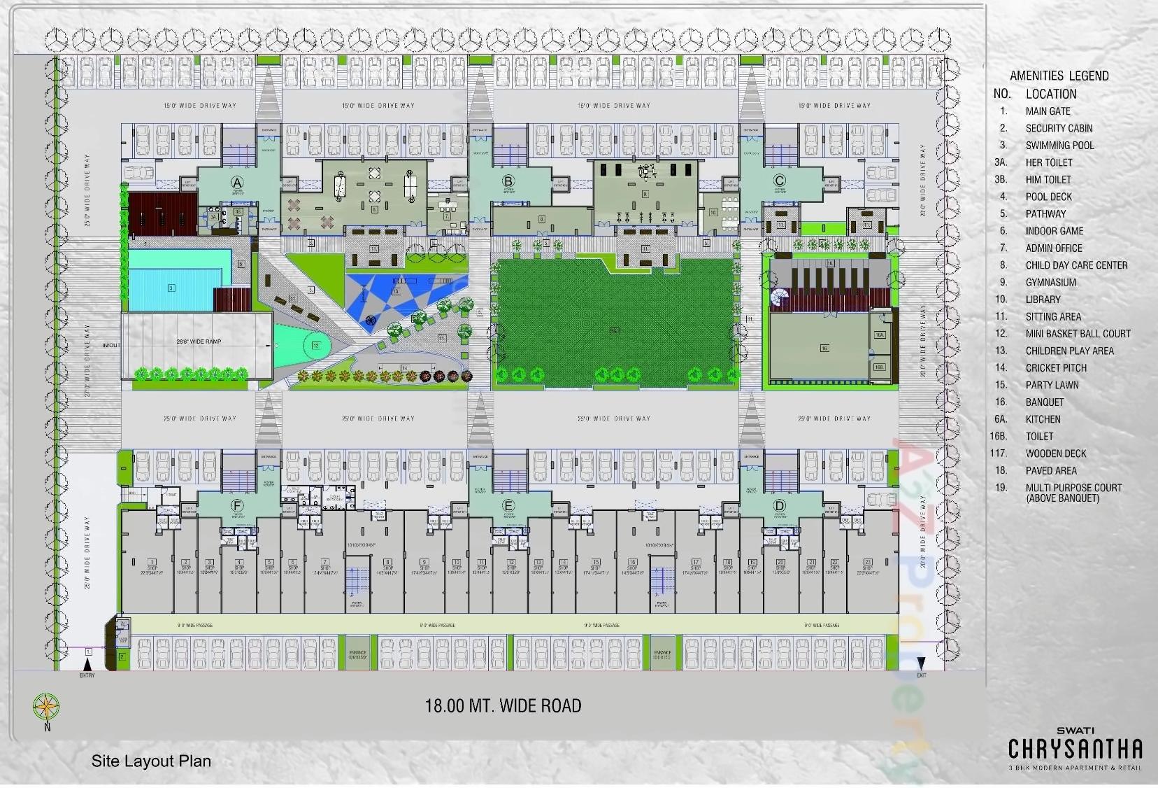 Layout of real estate project Swati Chrysantha located at Shela, Ahmedabad, Gujarat