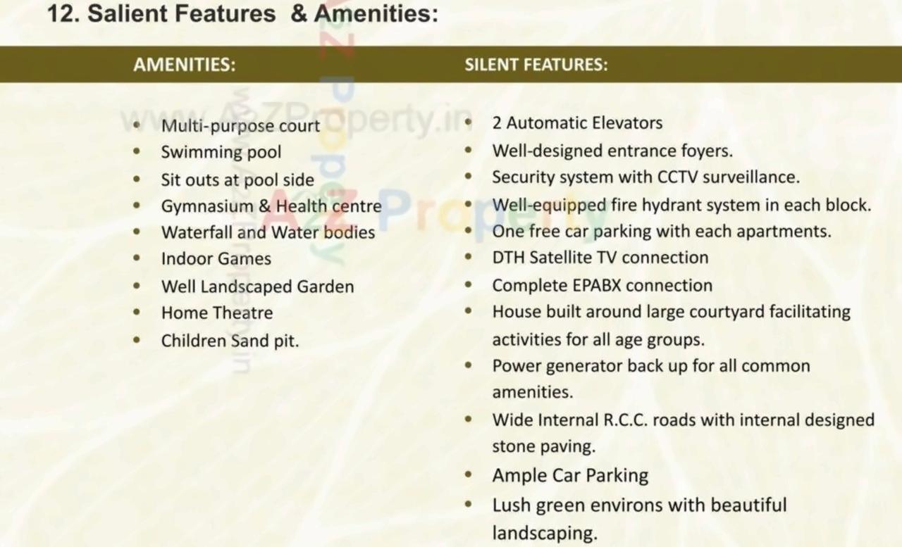 Amenities of Swati Florence