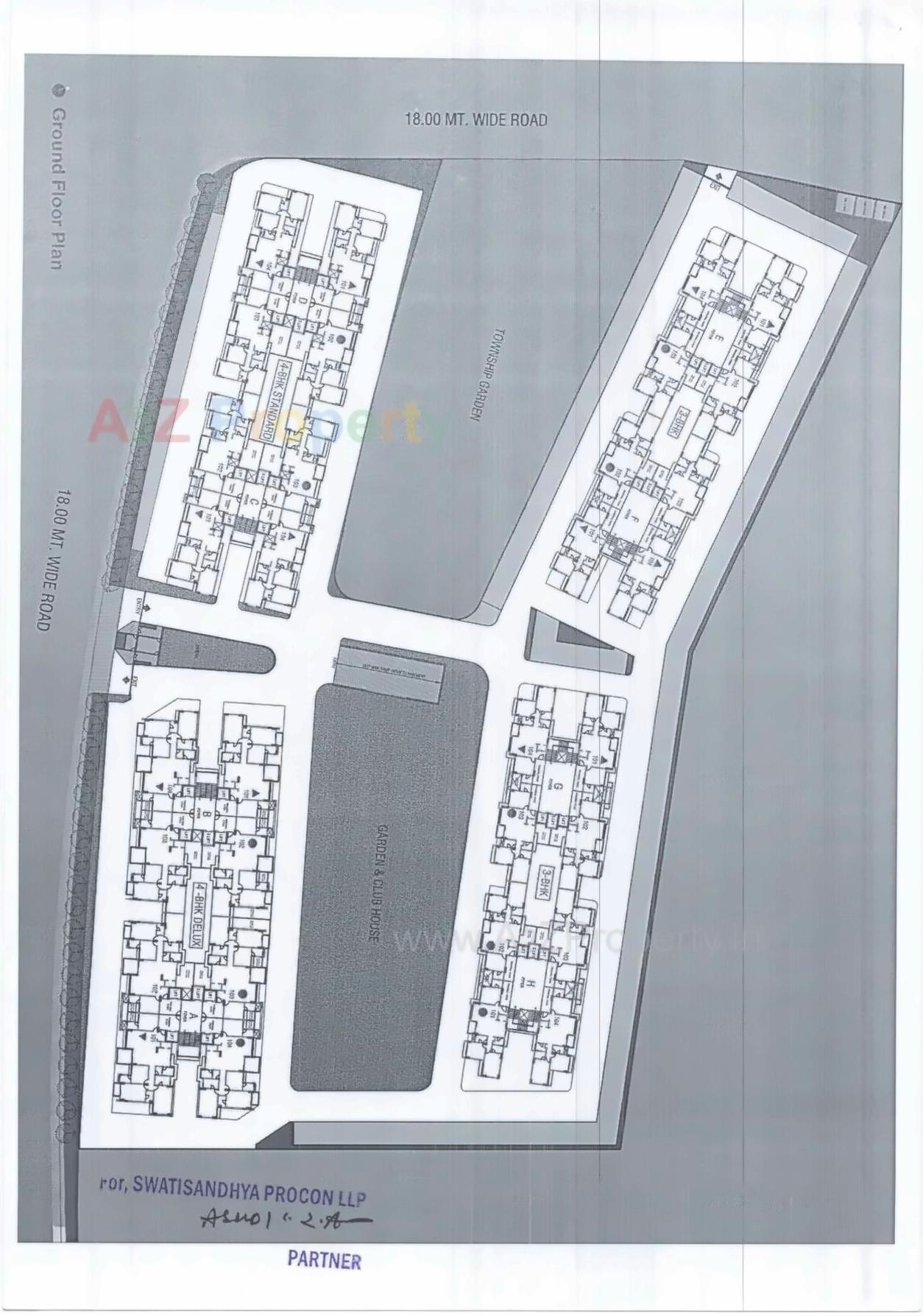 Layout of real estate project Swati Parkside located at Ahmedabad, Ahmedabad, Gujarat