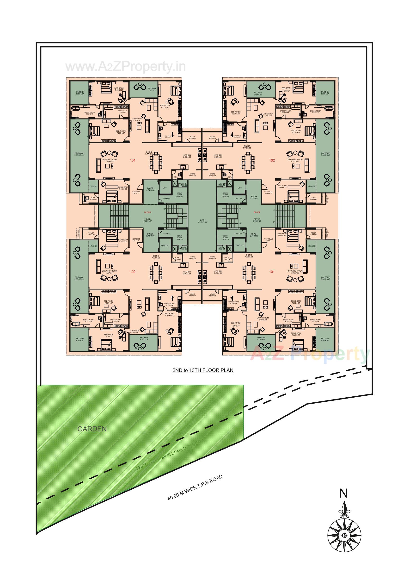 Layout of real estate project Swati Senor located at Ambali, Ahmedabad, Gujarat