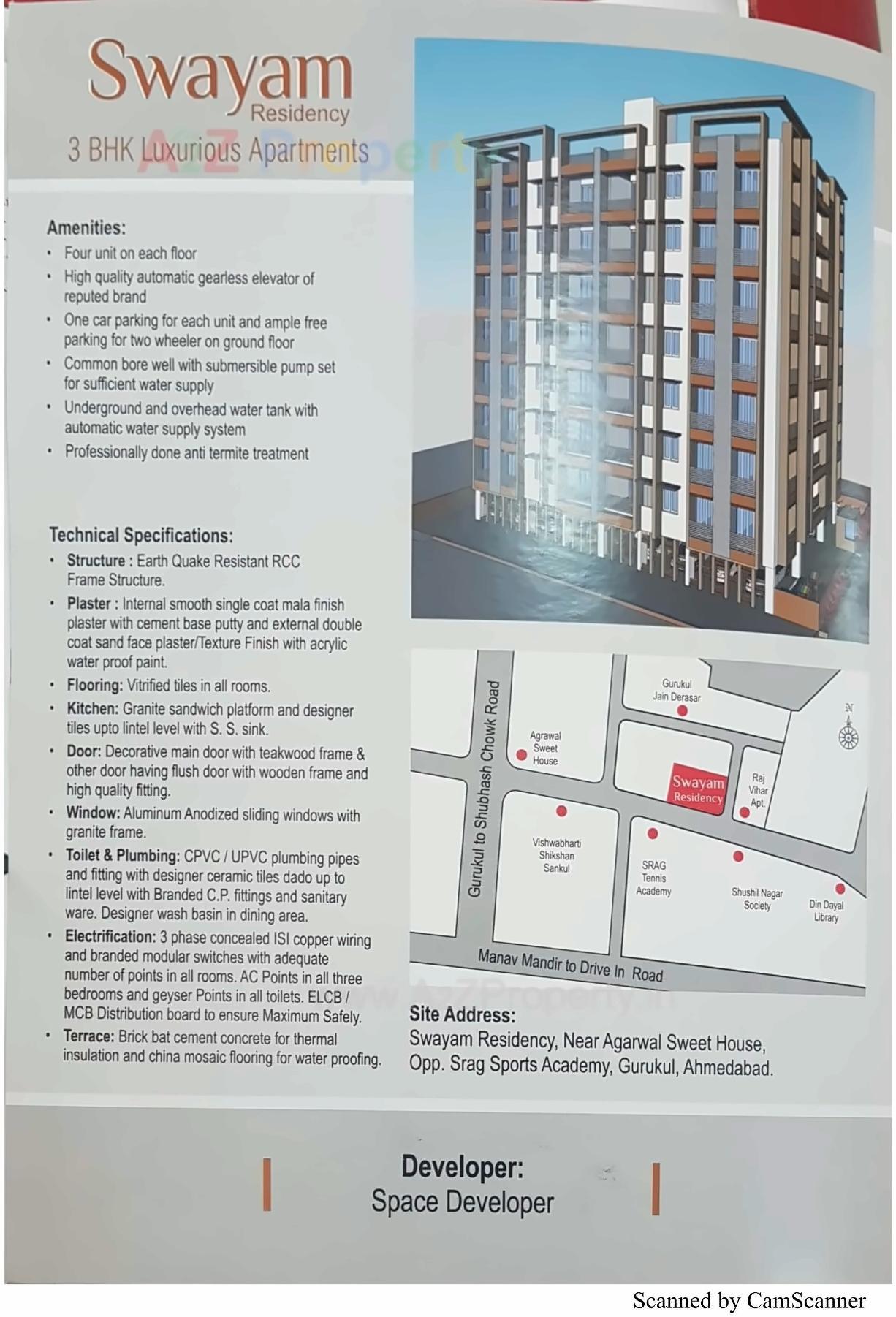  of real estate project Swayam Residency located at Memnagar, Ahmedabad, Gujarat