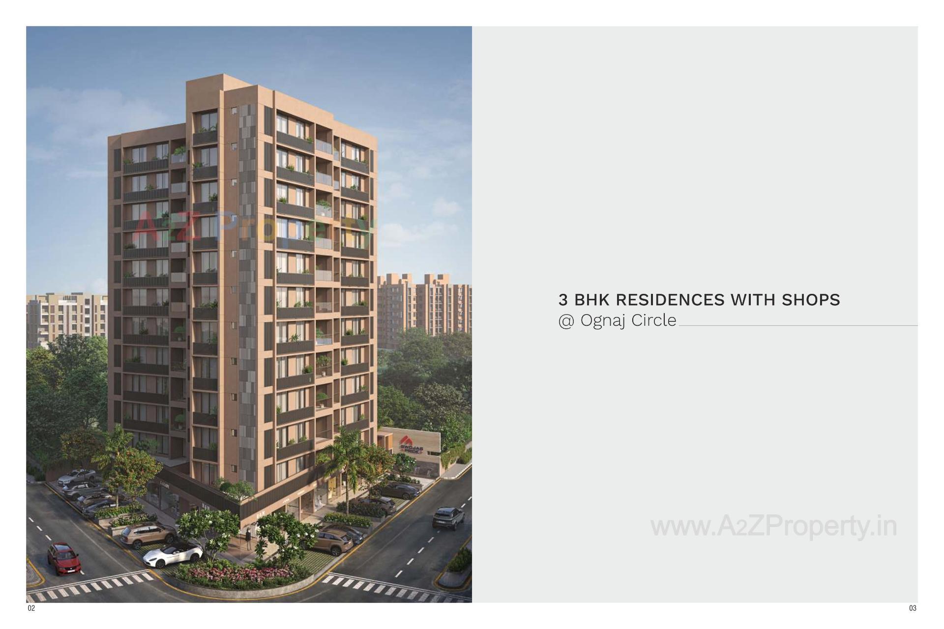 3D Elevation of real estate project Swojas Pride located at Ognaj, Ahmedabad, Gujarat