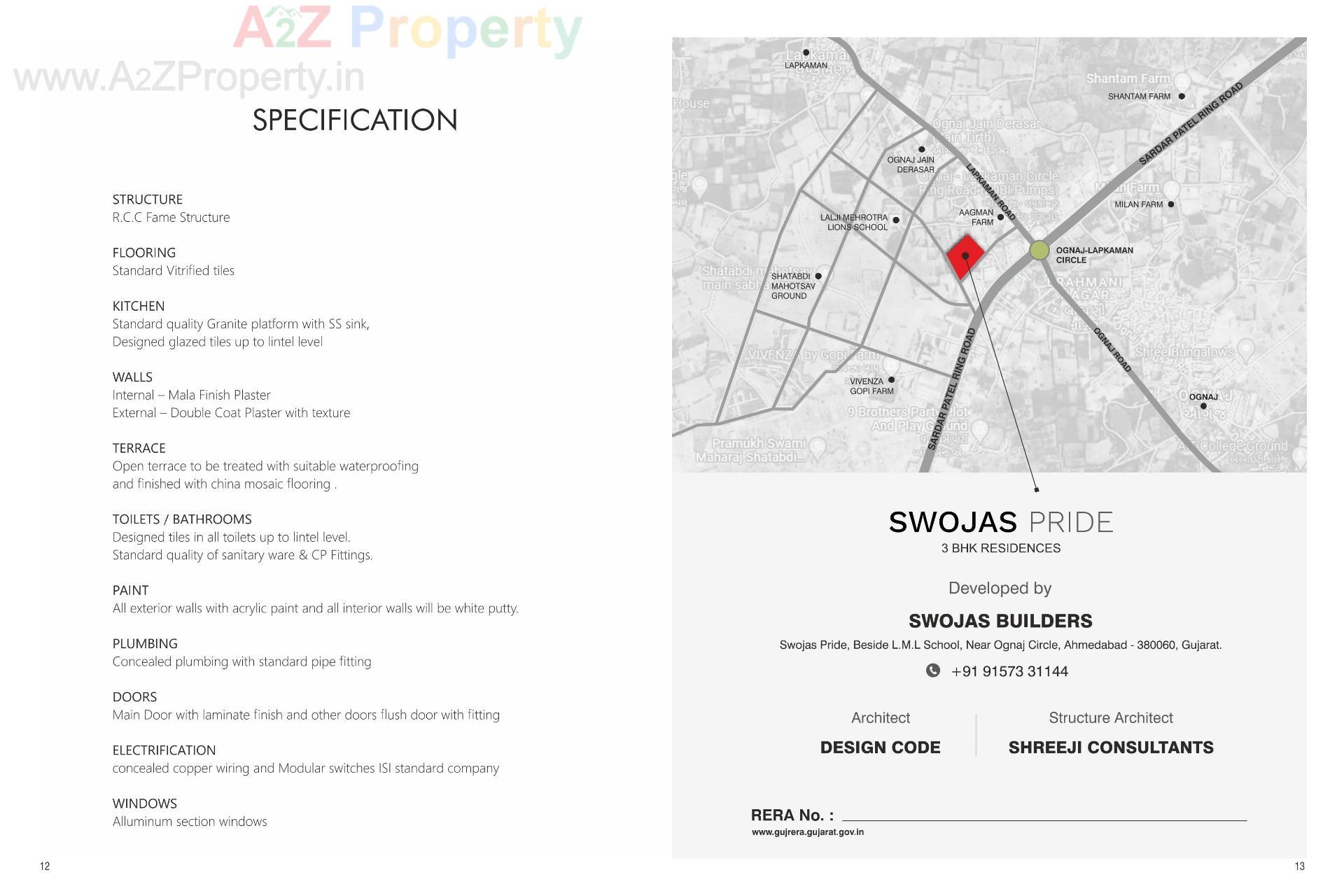  of real estate project Swojas Pride located at Ognaj, Ahmedabad, Gujarat