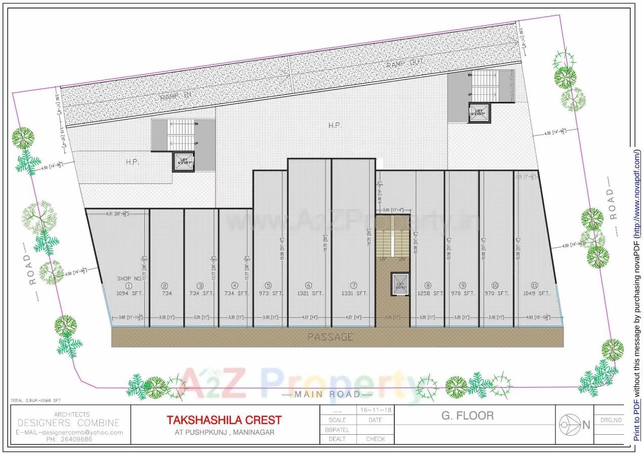 Layout of real estate project Takshashila Crest located at Ahmedabad, Ahmedabad, Gujarat