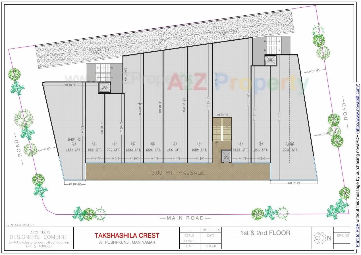 Layout of real estate project Takshashila Crest located at Ahmedabad, Ahmedabad, Gujarat