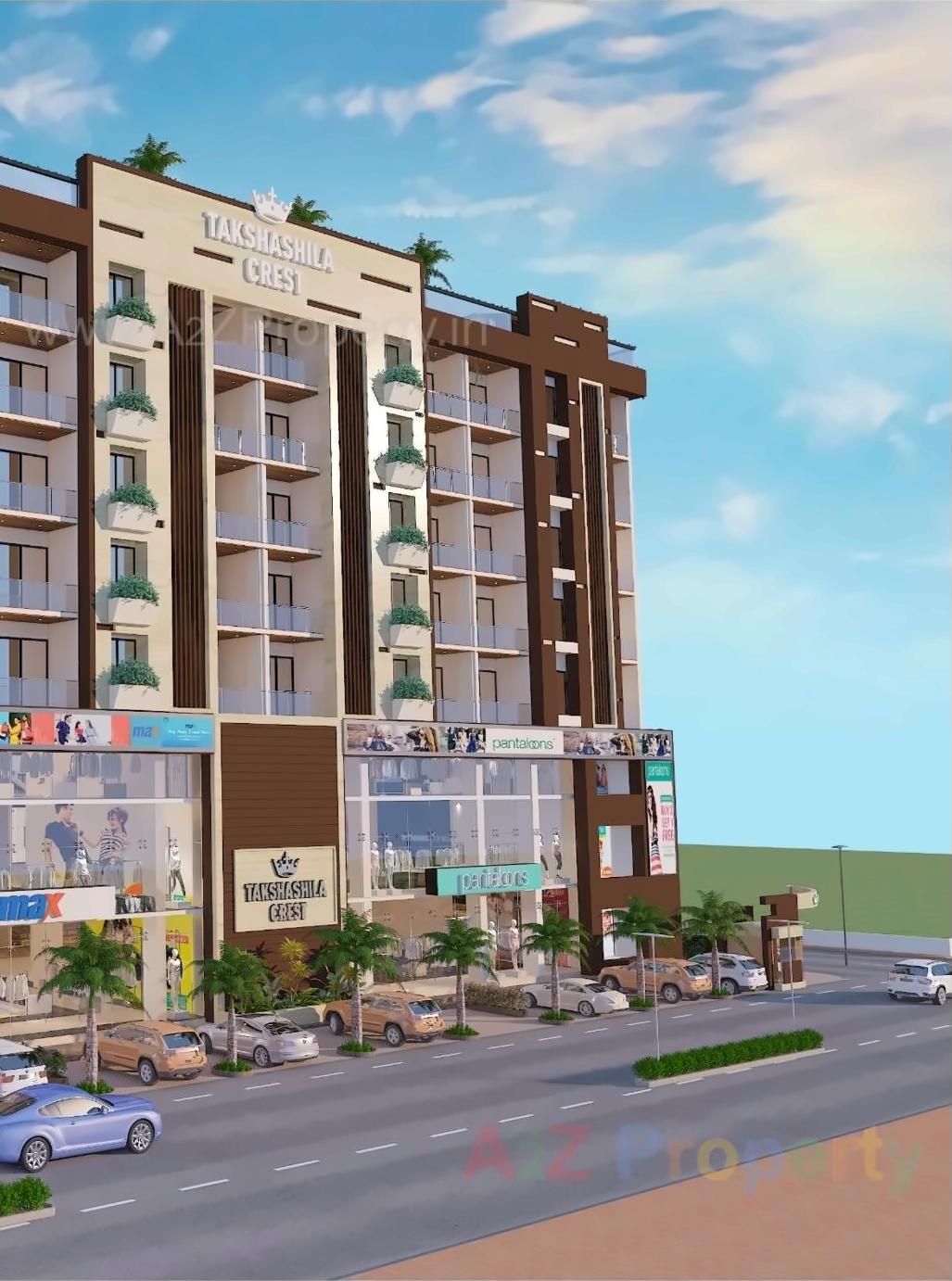 3D Elevation of real estate project Takshashila Crest located at Ahmedabad, Ahmedabad, Gujarat