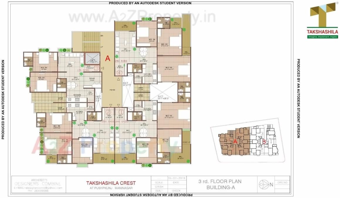 Layout of real estate project Takshashila Crest located at Ahmedabad, Ahmedabad, Gujarat