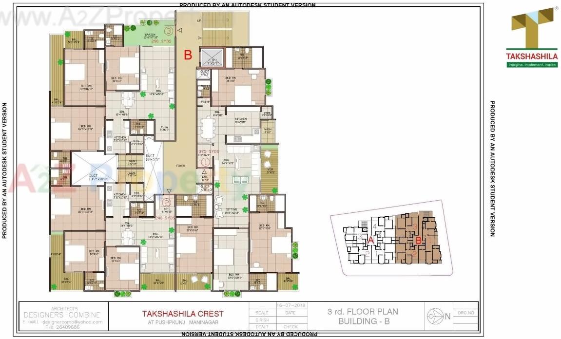 Layout of real estate project Takshashila Crest located at Ahmedabad, Ahmedabad, Gujarat