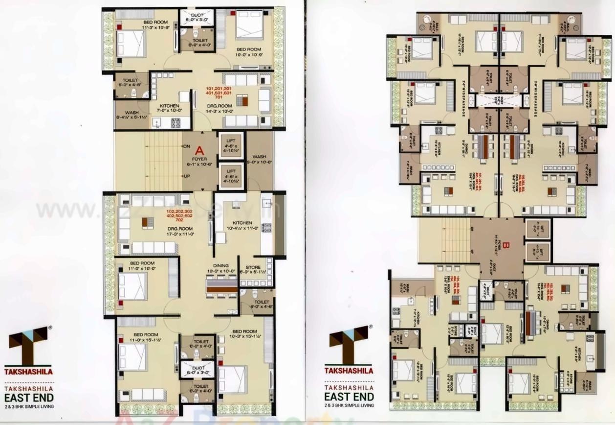 Layout of real estate project Takshashila East End (block A) located at Maninagar, Ahmedabad, Gujarat