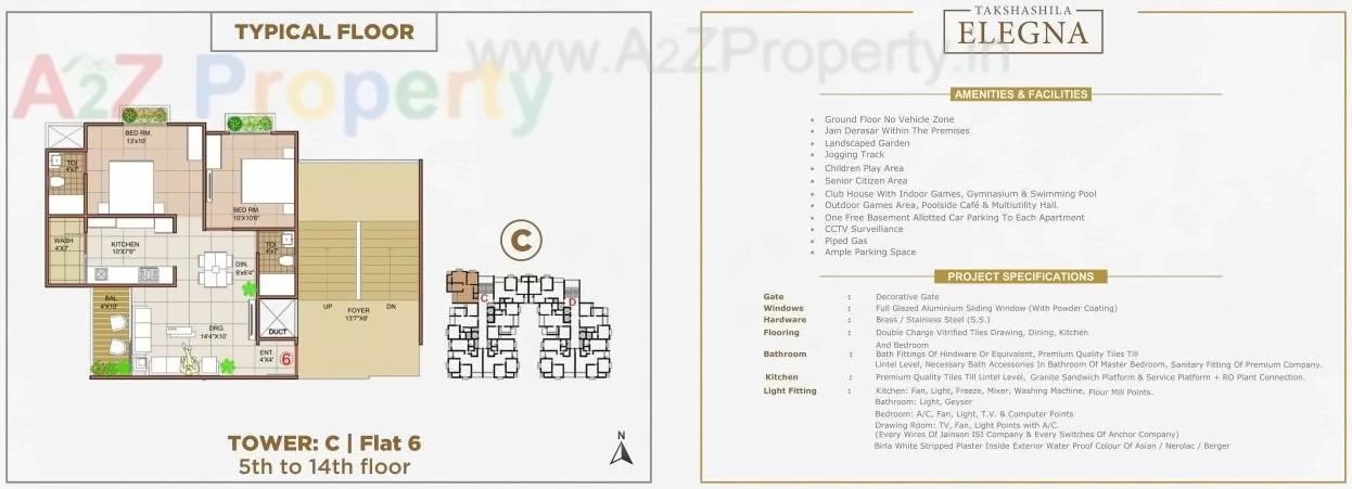 Layout of real estate project Takshashila Elegna located at Chadavad, Ahmedabad, Gujarat