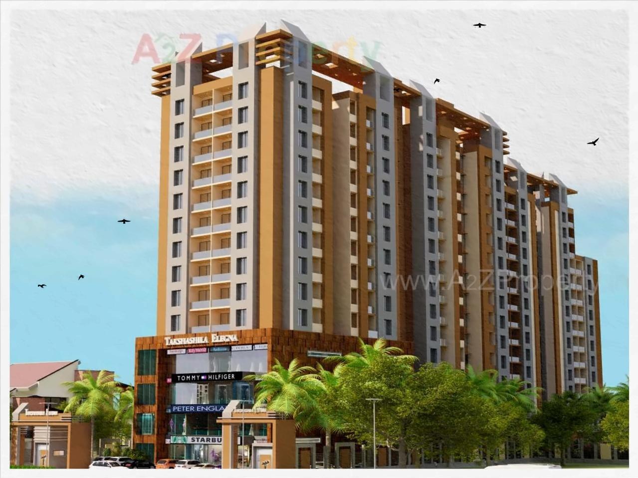 3D Elevation of real estate project Takshashila Elegna located at Chadavad, Ahmedabad, Gujarat