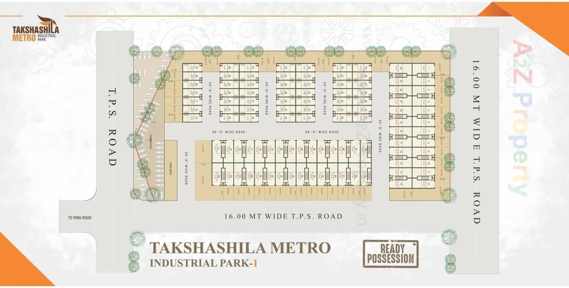Layout of real estate project Takshashila Metro Industrial Park located at Vatva, Ahmedabad, Gujarat