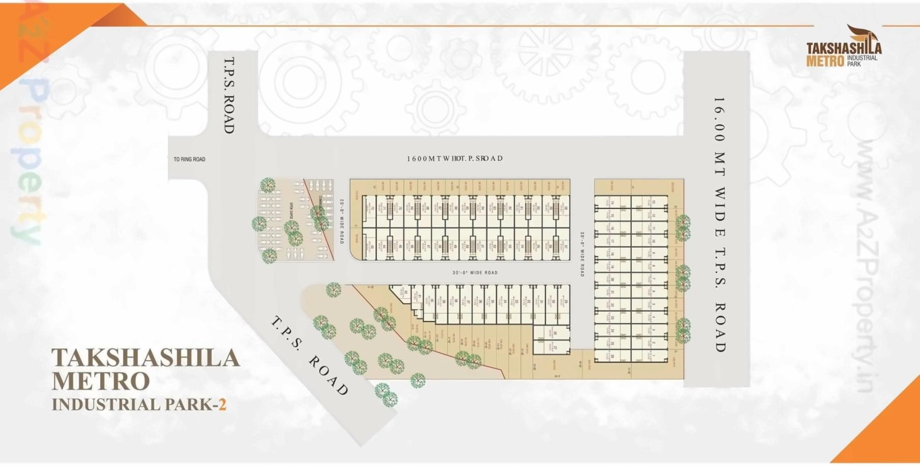 Layout of real estate project Takshashila Metro Industrial Park located at Vatva, Ahmedabad, Gujarat