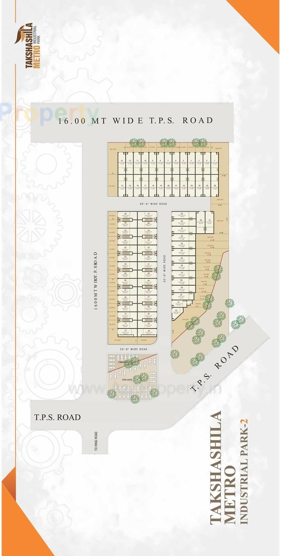 Layout of real estate project Takshashila Metro Industrial Park located at Vatva, Ahmedabad, Gujarat