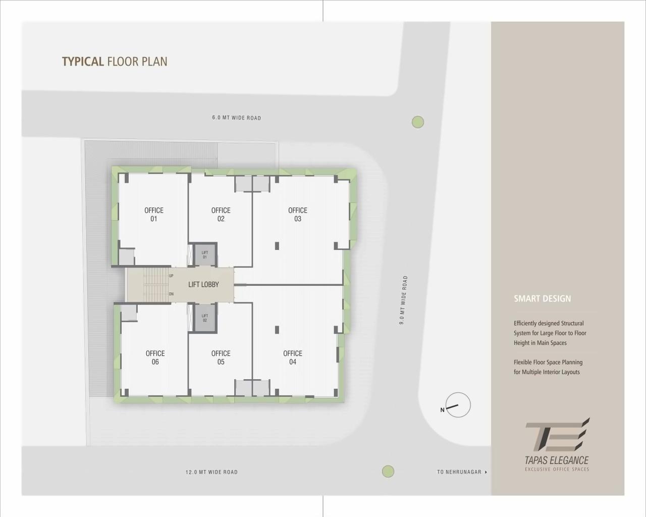 Layout of real estate project Tapas Elegance located at City, Ahmedabad, Gujarat