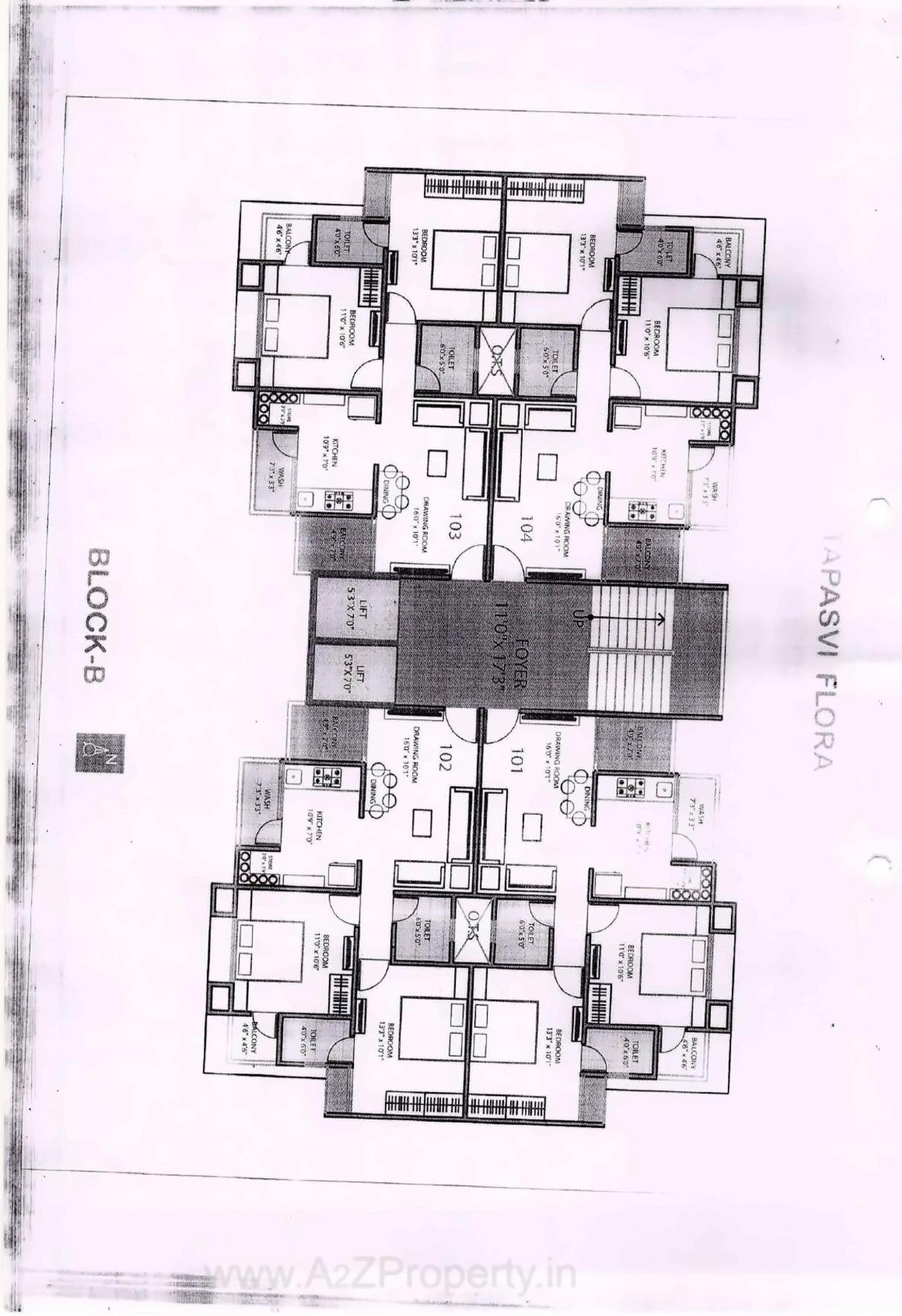 Layout of real estate project Tapasvi Flora located at Ramol, Ahmedabad, Gujarat