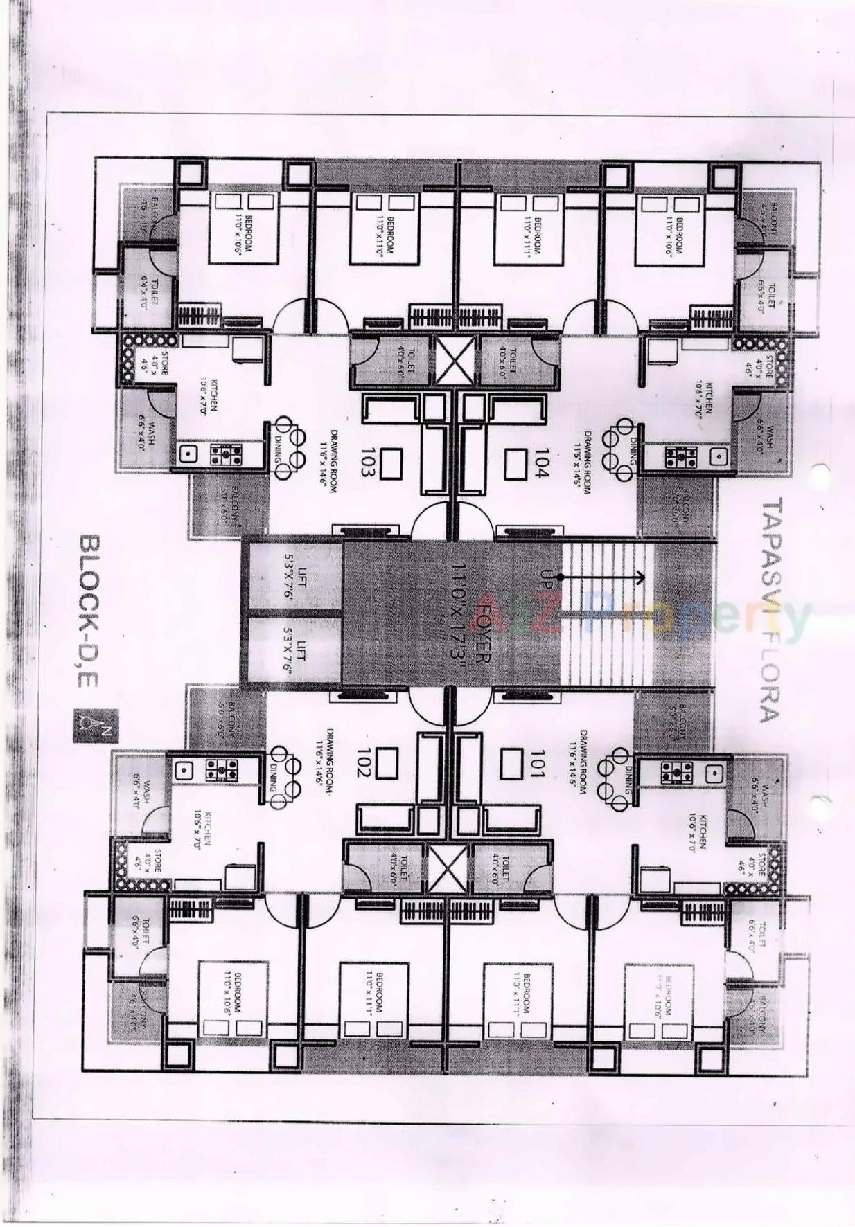 Layout of real estate project Tapasvi Flora located at Ramol, Ahmedabad, Gujarat