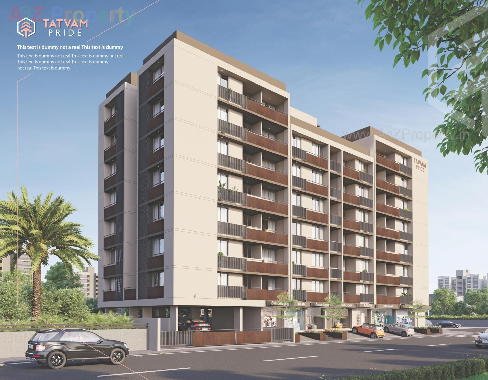 3D Elevation of real estate project Tatvam Pride located at Bhadej, Ahmedabad, Gujarat
