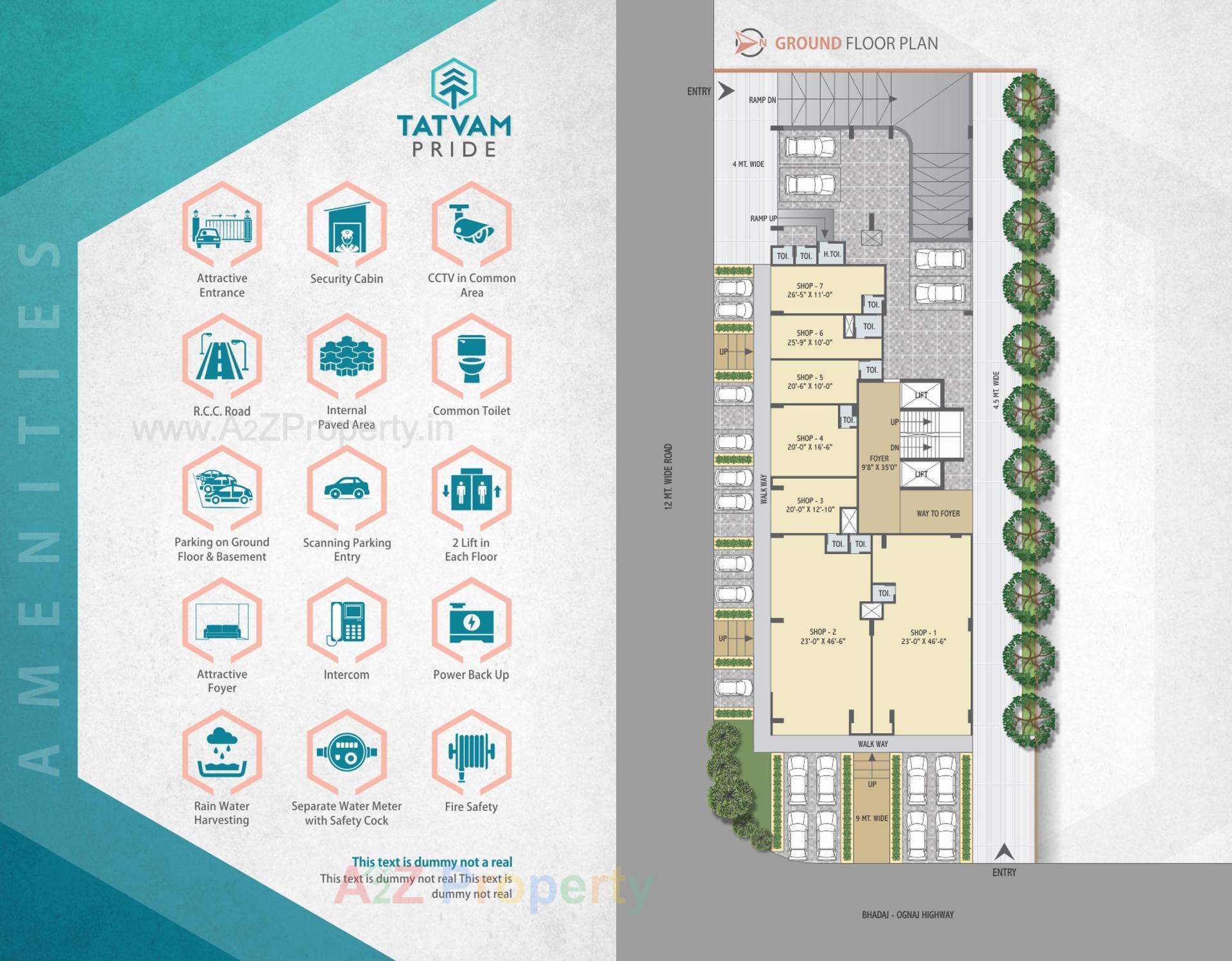 Layout of real estate project Tatvam Pride located at Bhadej, Ahmedabad, Gujarat