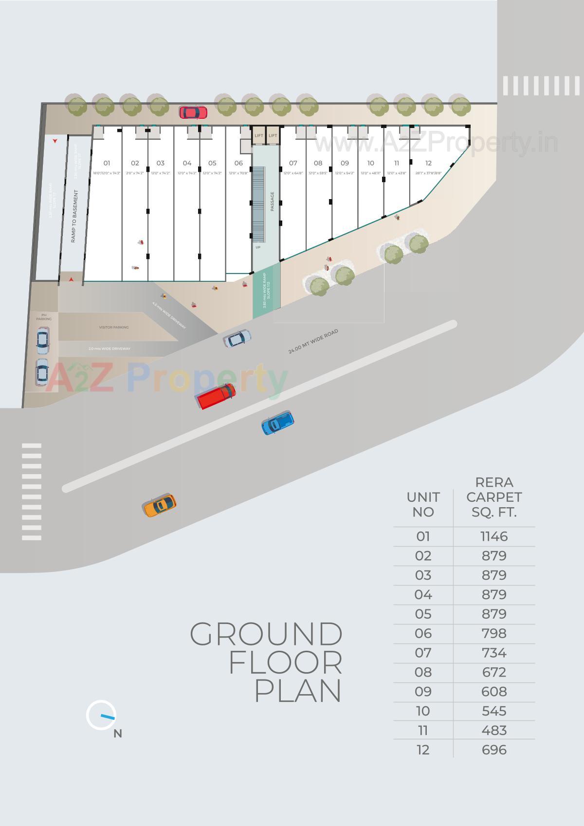 Layout of real estate project Tcb  The Corner Block located at Ahmedabad, Ahmedabad, Gujarat
