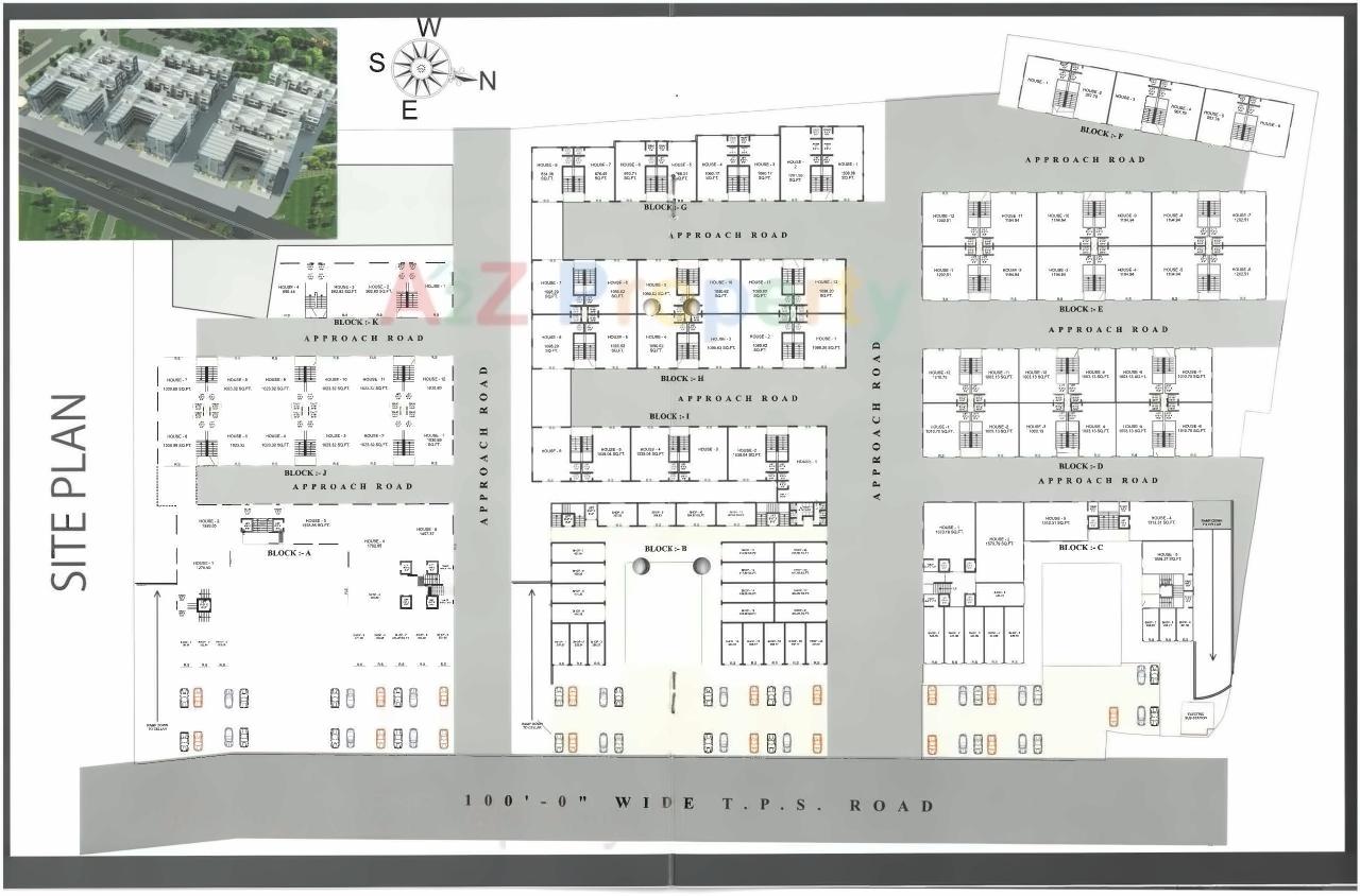 Layout of real estate project Tejendra Arcade located at Rakhial, Ahmedabad, Gujarat