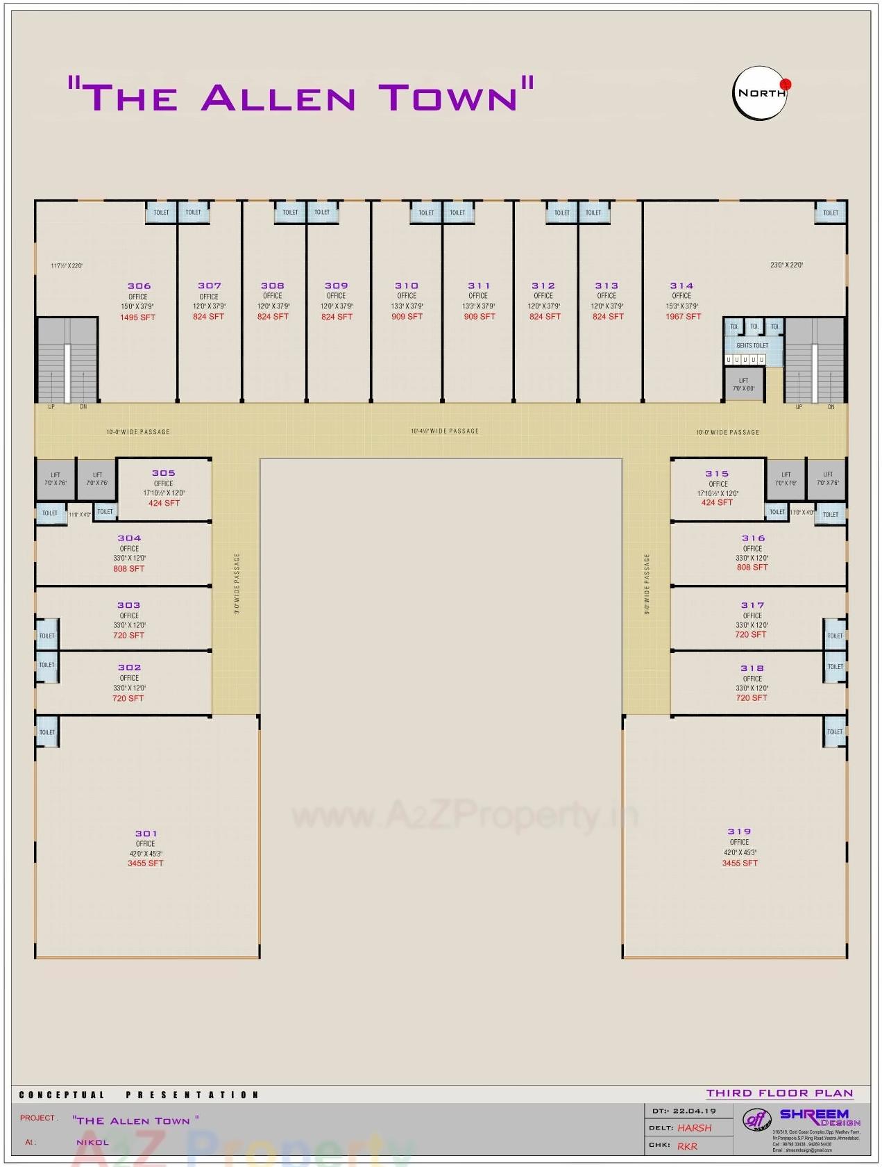Layout of real estate project The Allen Town located at Nikol, Ahmedabad, Gujarat