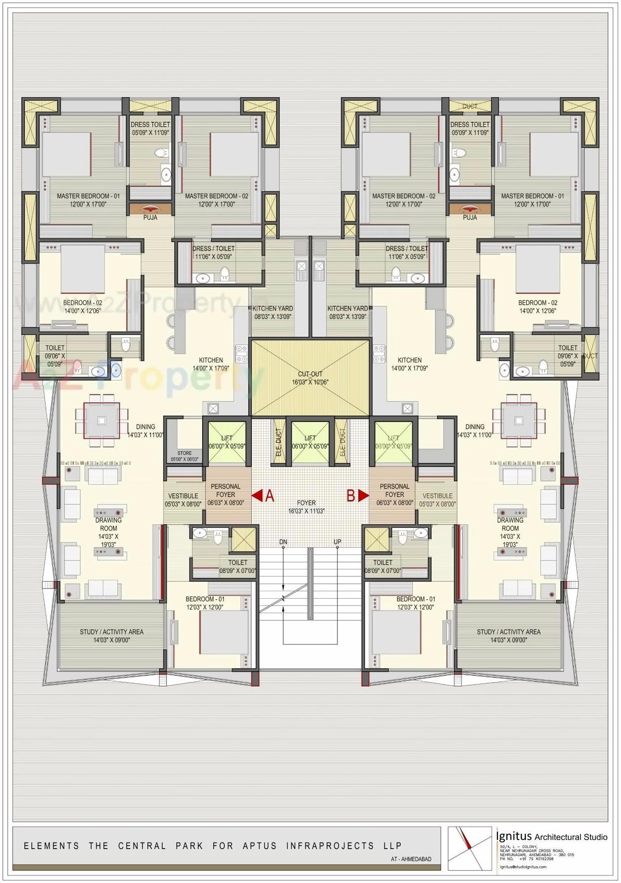 Layout of real estate project The Central Park located at City, Ahmedabad, Gujarat