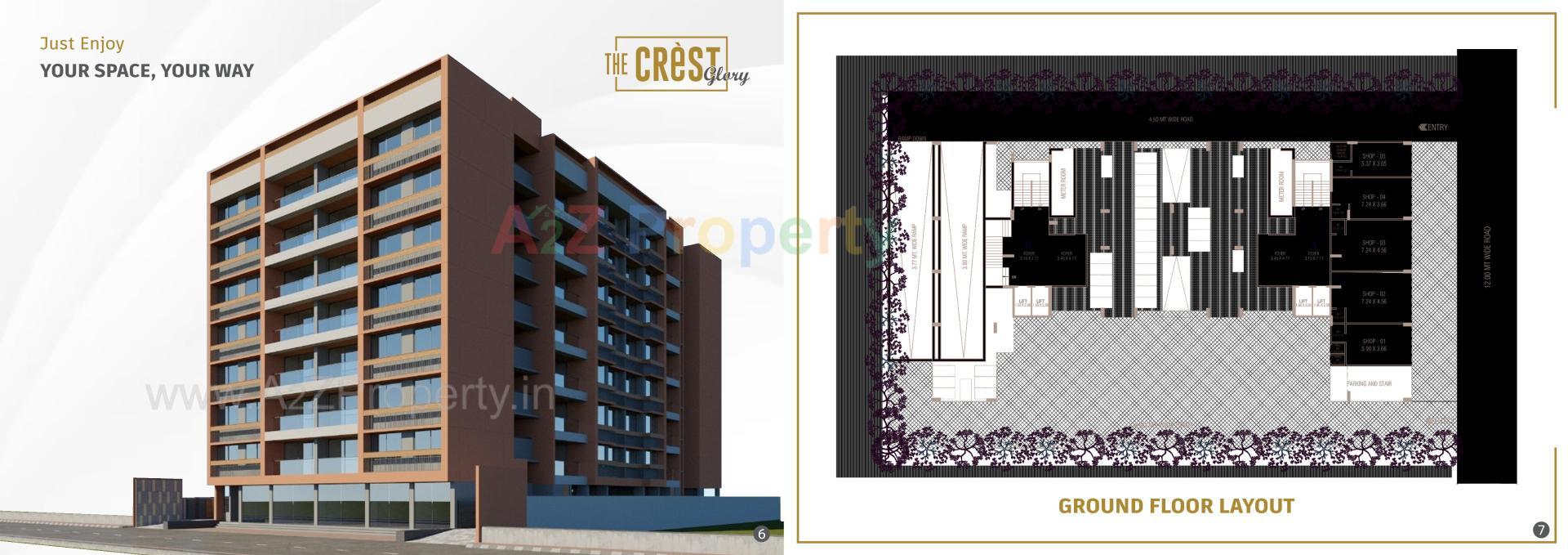 Layout of real estate project The Crest Glory located at Ahmedabad, Ahmedabad, Gujarat