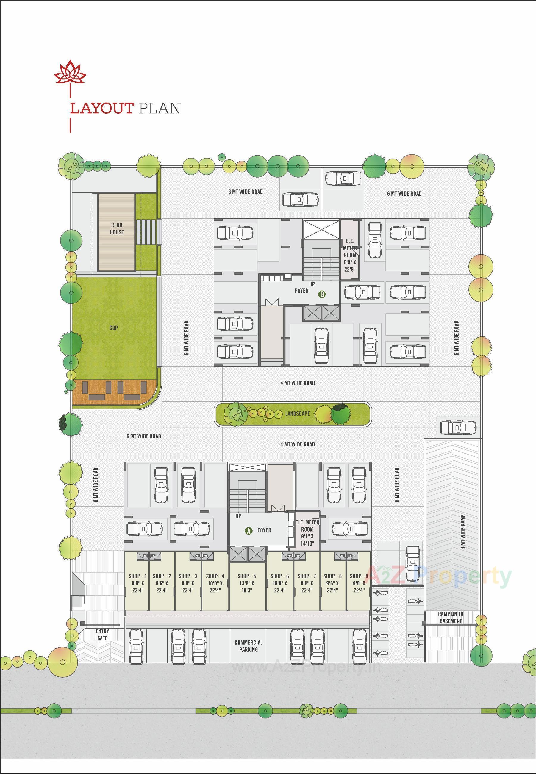 Layout of real estate project The Crest located at Chandkheda, Ahmedabad, Gujarat