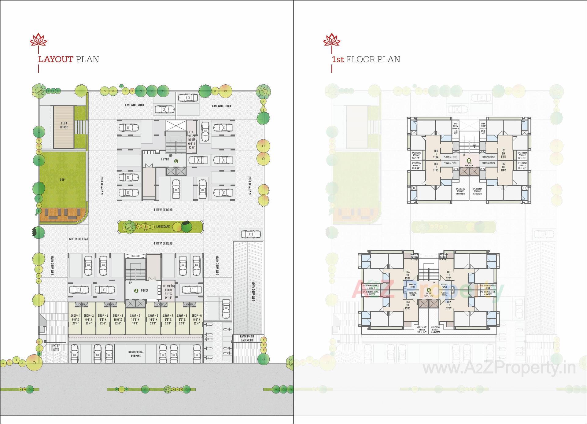 Layout of real estate project The Crest located at Chandkheda, Ahmedabad, Gujarat