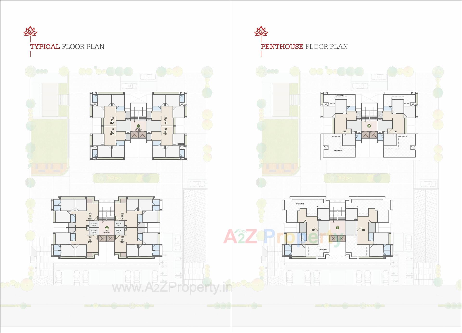 Layout of real estate project The Crest located at Chandkheda, Ahmedabad, Gujarat