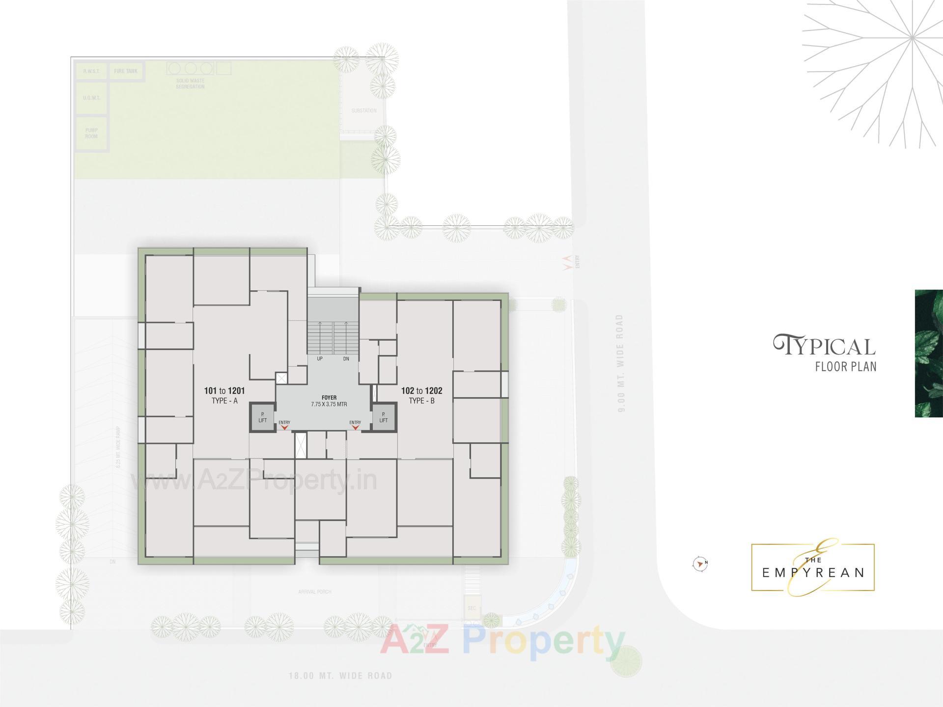 Layout of real estate project The Empyrean located at Shilaj, Ahmedabad, Gujarat
