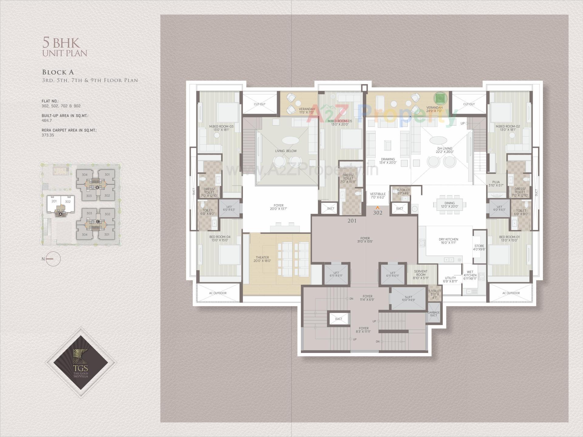 Layout of real estate project The Gold Sky Villa located at Bhadaj, Ahmedabad, Gujarat