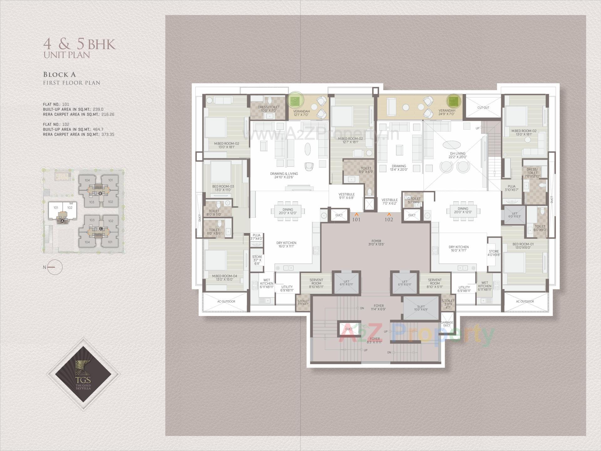 Layout of real estate project The Gold Sky Villa located at Bhadaj, Ahmedabad, Gujarat
