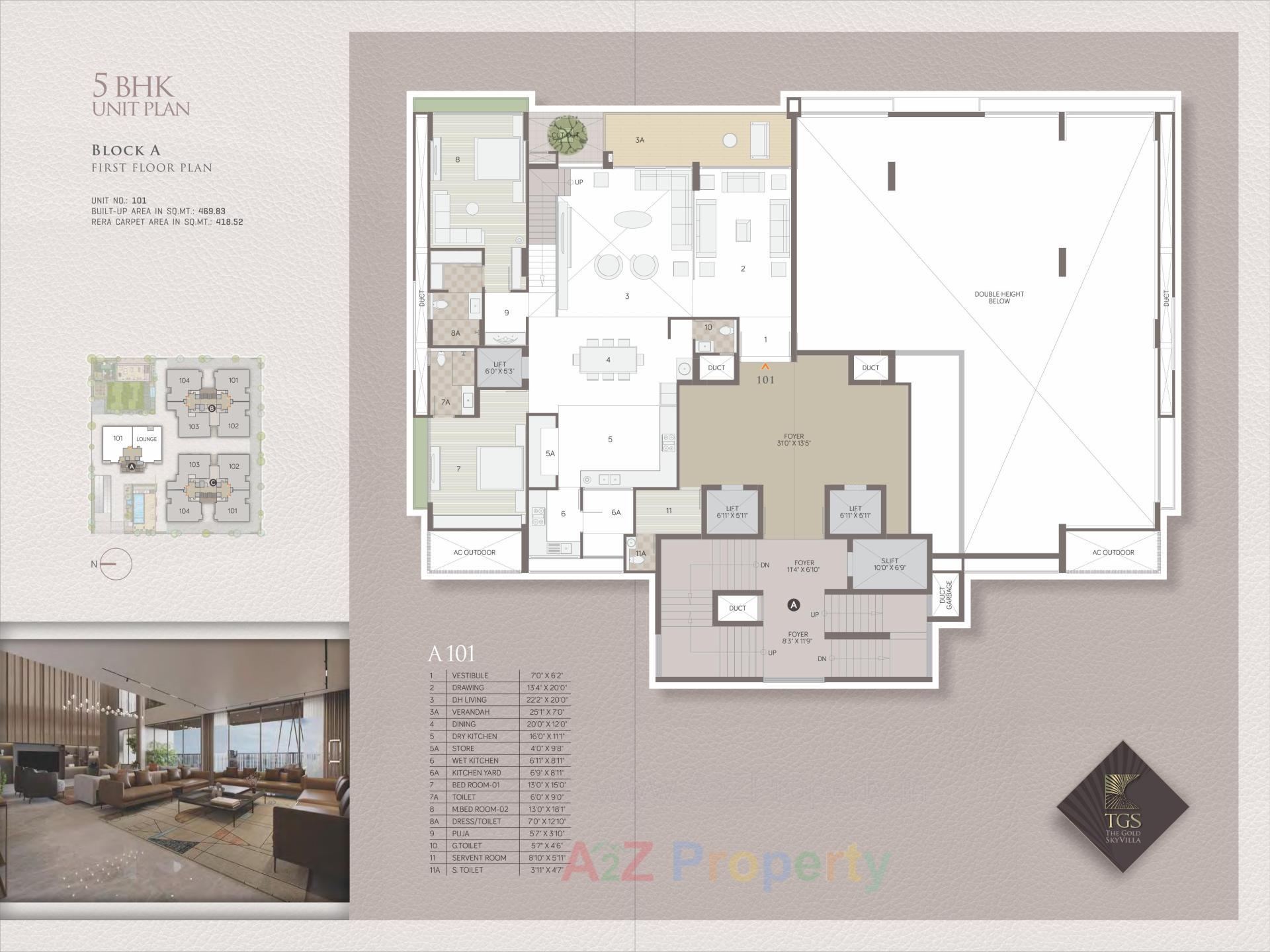 Layout of real estate project The Gold Sky Villa located at Bhadaj, Ahmedabad, Gujarat