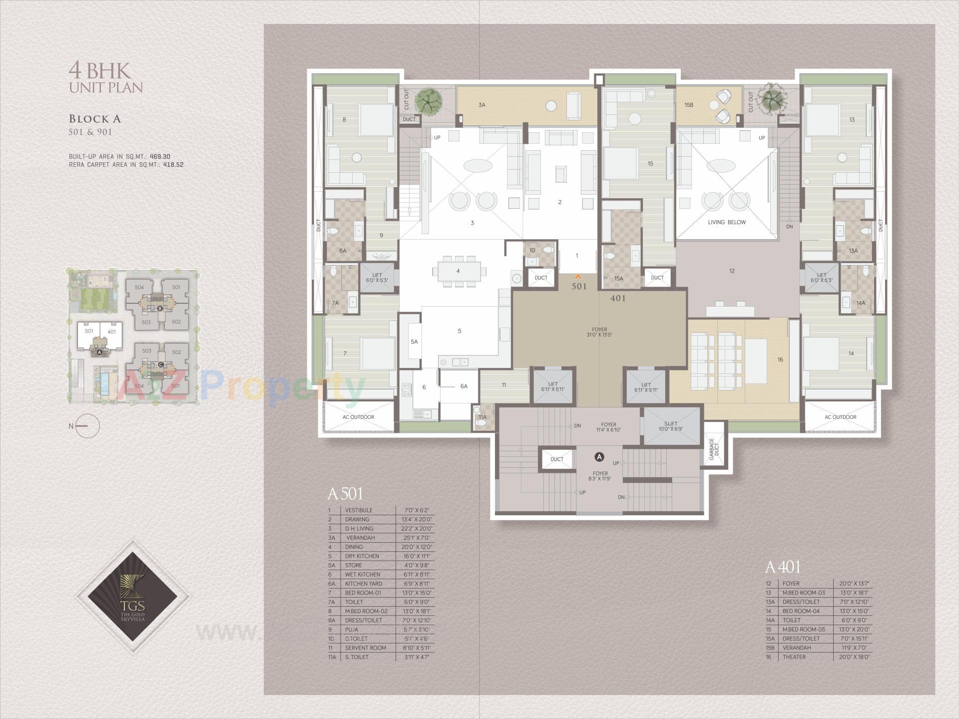 Layout of real estate project The Gold Sky Villa located at Bhadaj, Ahmedabad, Gujarat