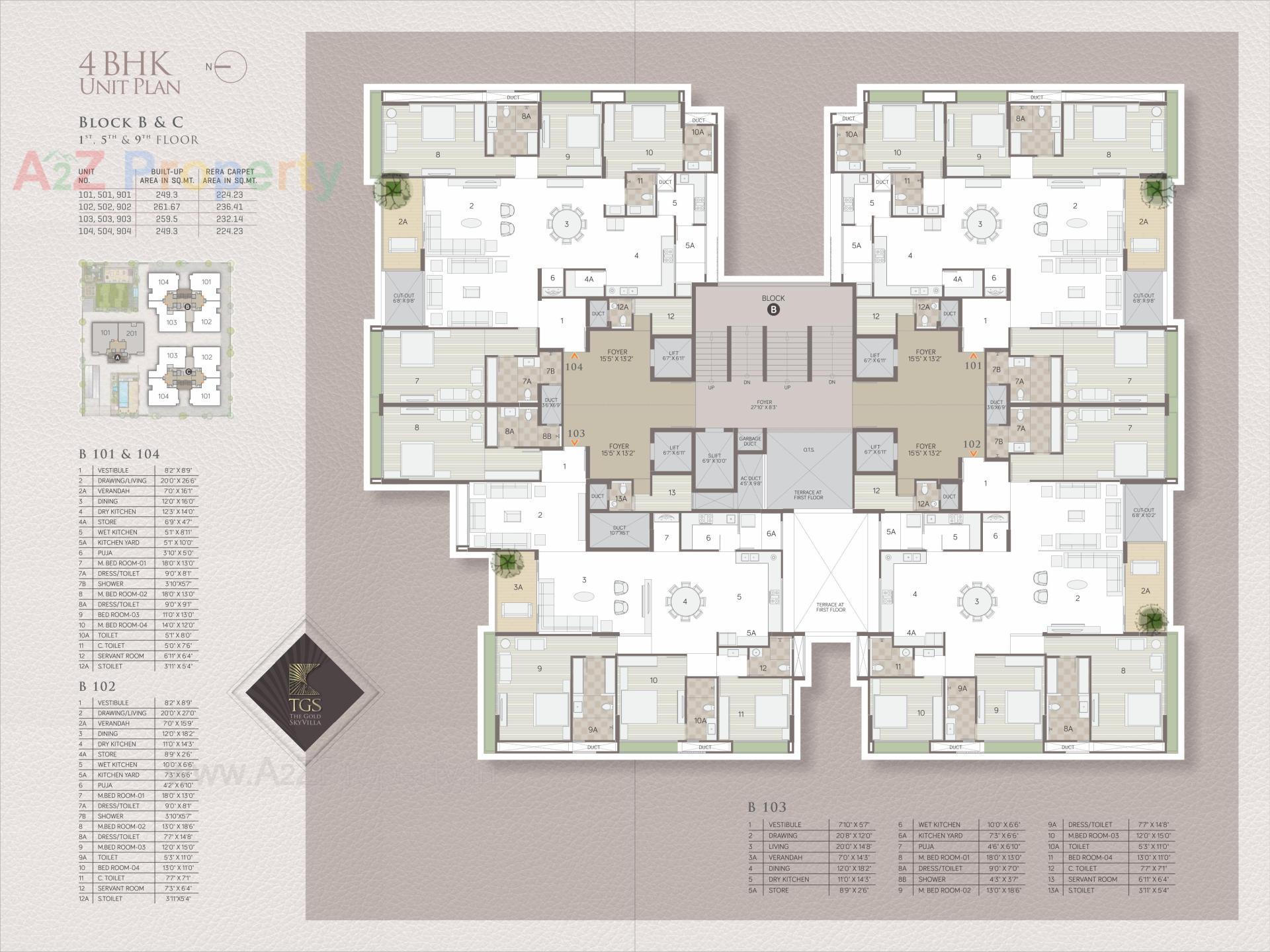 Layout of real estate project The Gold Sky Villa located at Bhadaj, Ahmedabad, Gujarat