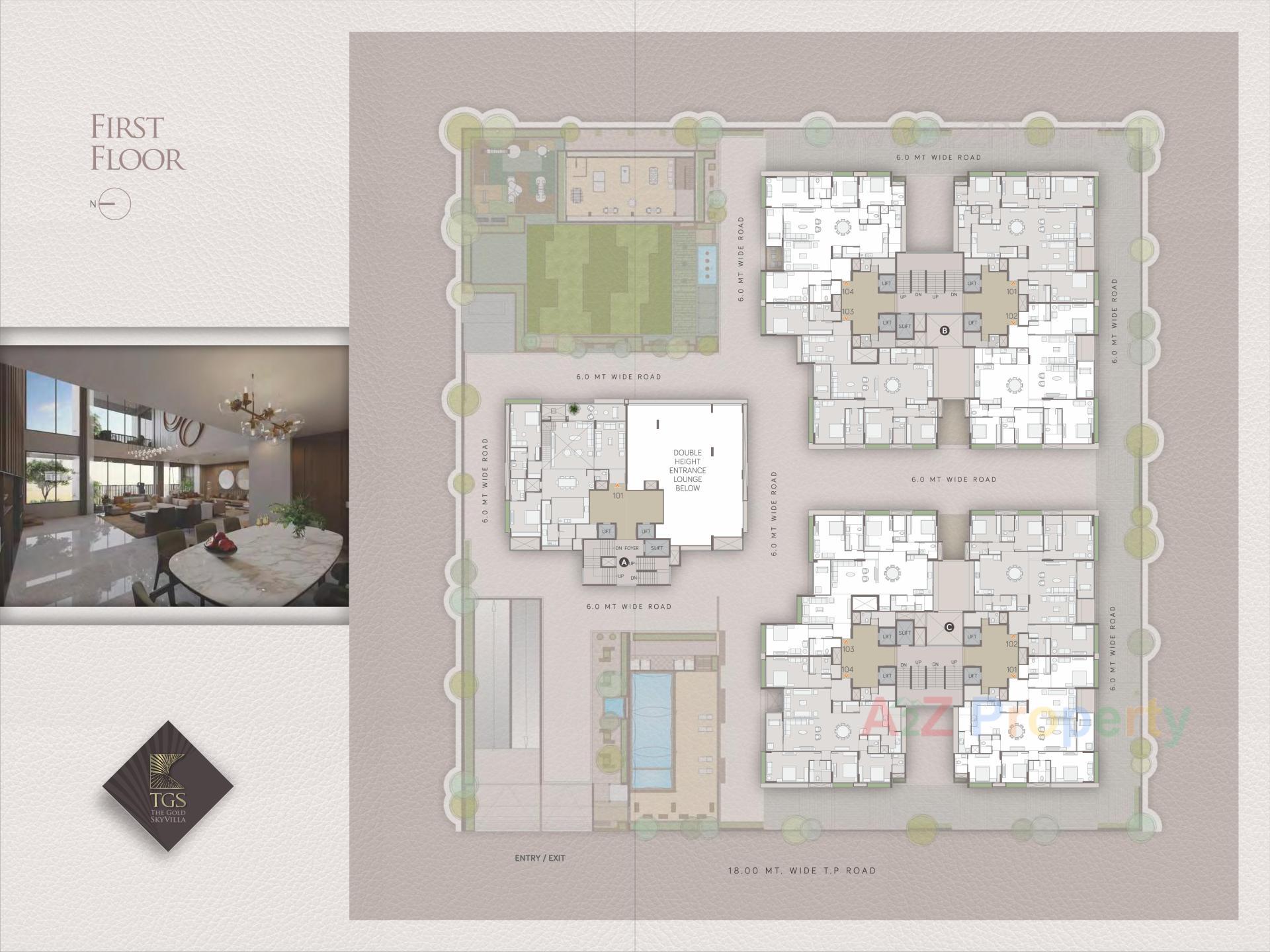 Layout of real estate project The Gold Sky Villa located at Bhadaj, Ahmedabad, Gujarat