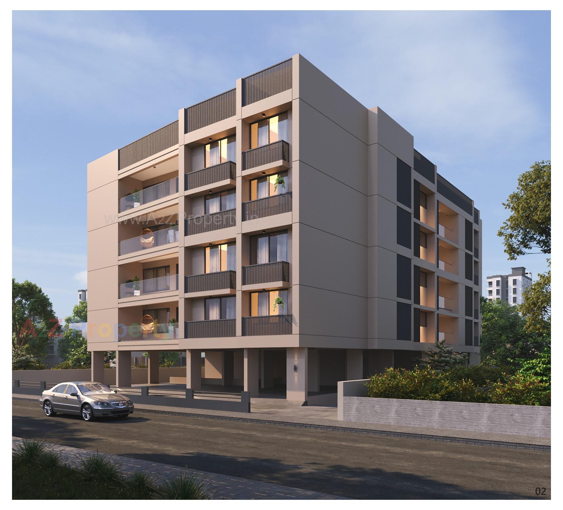 3D Elevation of real estate project The Green Luxuriya located at Chhadavad, Ahmedabad, Gujarat