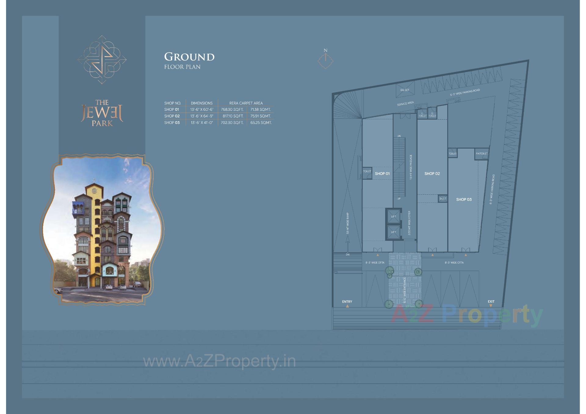 Layout of real estate project The Jewel Park located at Navrangpura, Ahmedabad, Gujarat