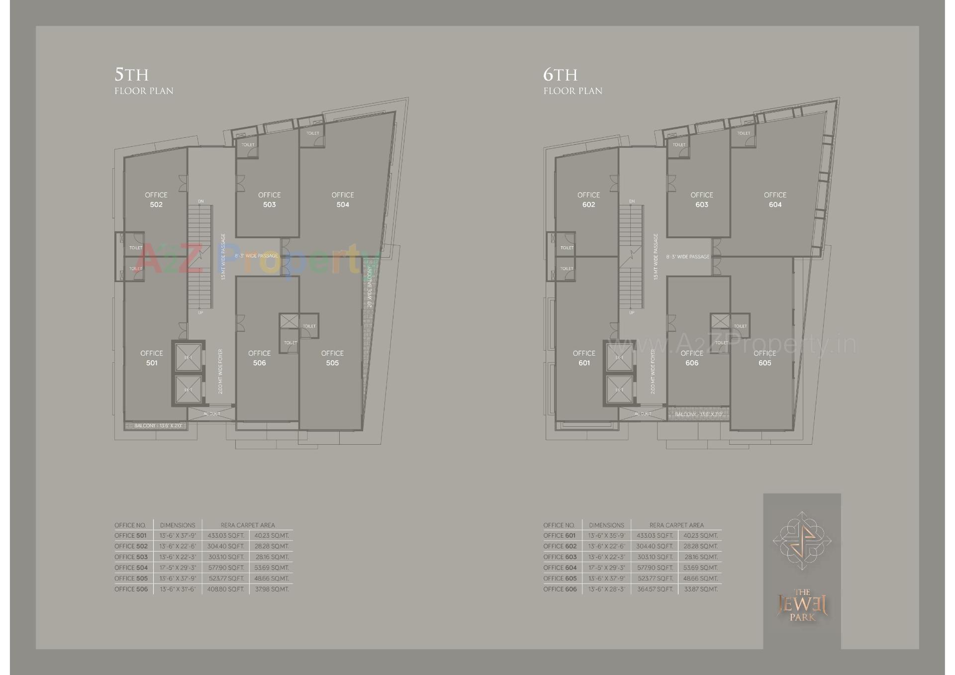 Layout of real estate project The Jewel Park located at Navrangpura, Ahmedabad, Gujarat