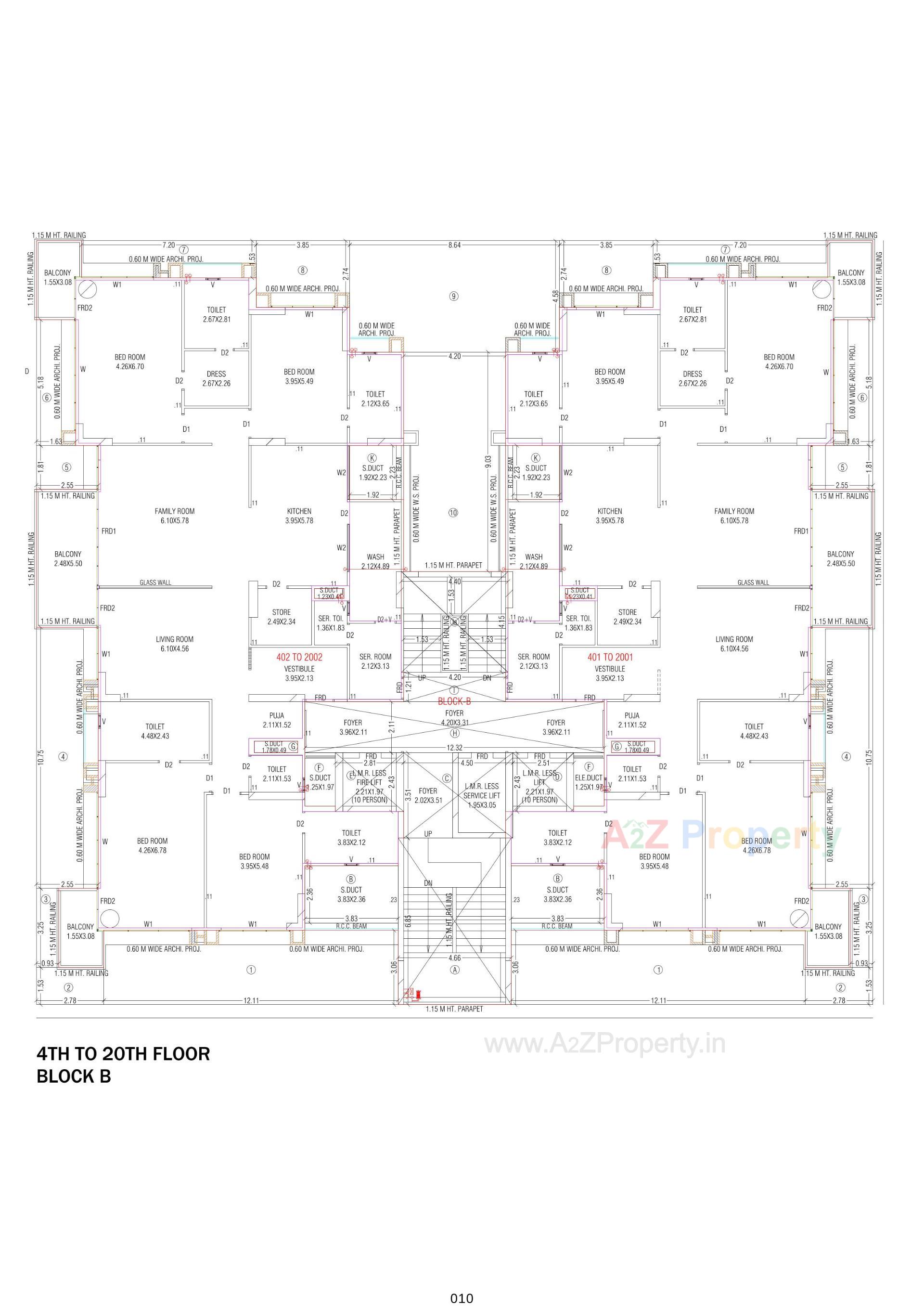 Layout of real estate project The Kimana Towers located at Ambali, Ahmedabad, Gujarat