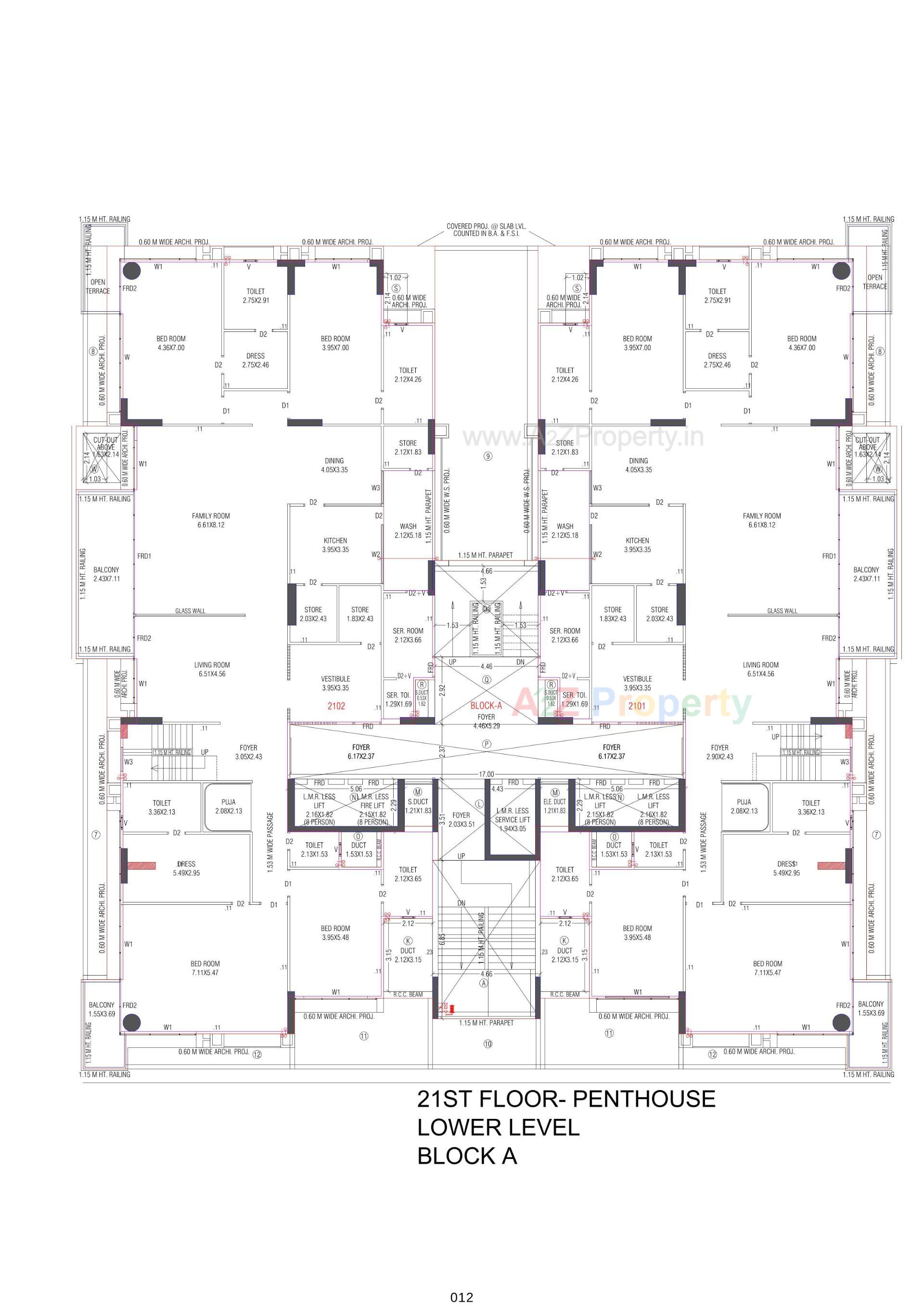 Layout of real estate project The Kimana Towers located at Ambali, Ahmedabad, Gujarat