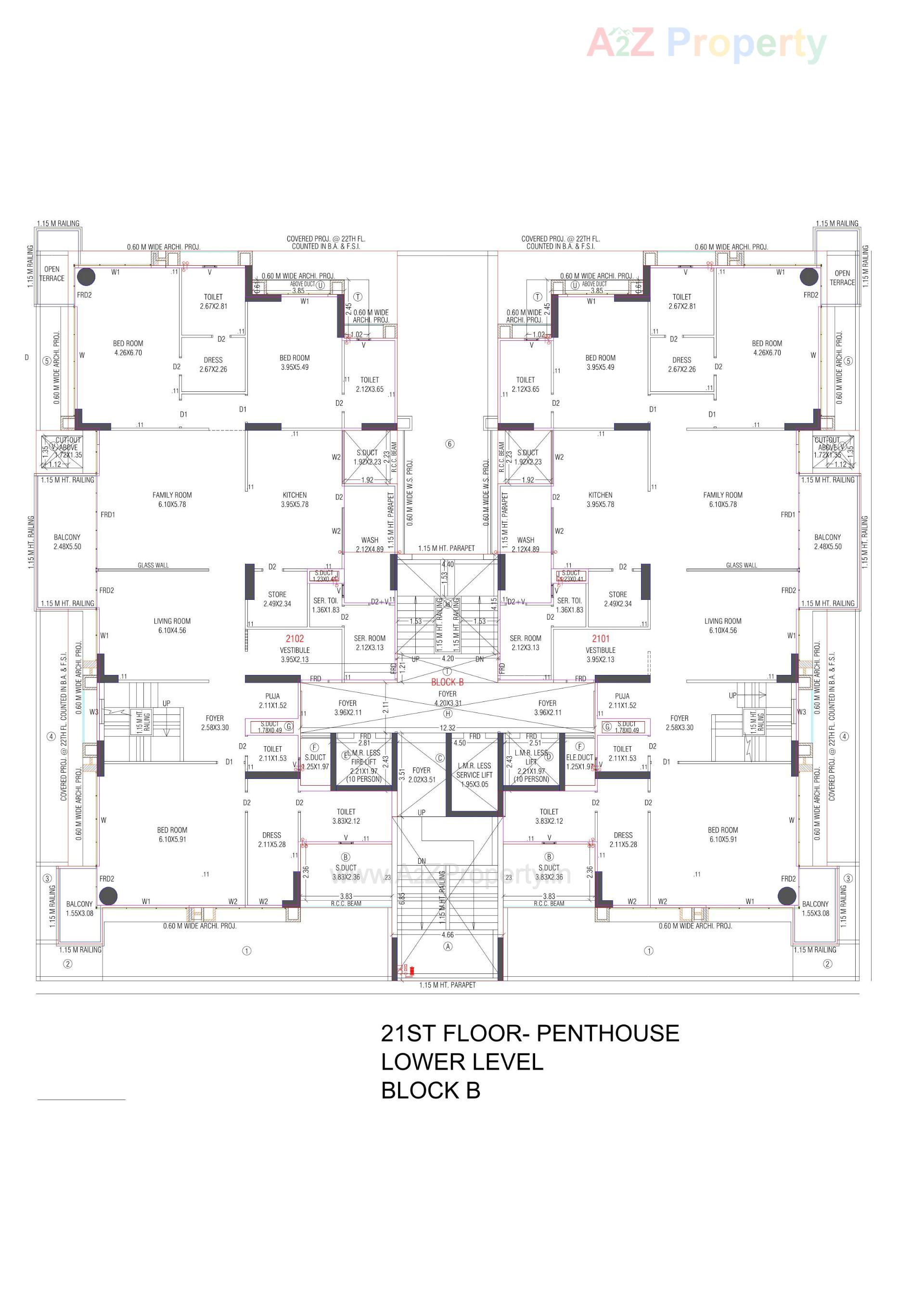 Layout of real estate project The Kimana Towers located at Ambali, Ahmedabad, Gujarat