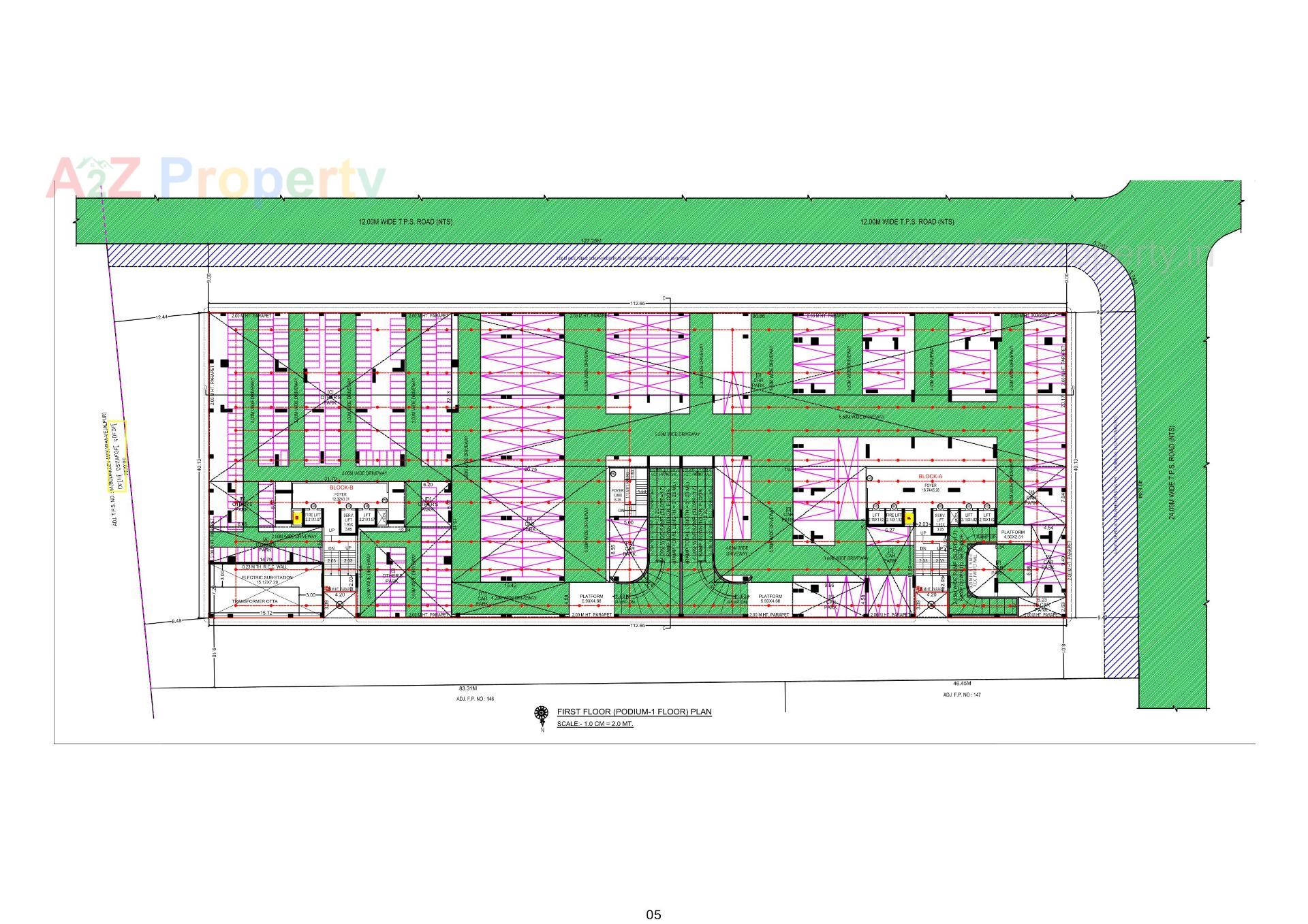 Layout of real estate project The Kimana Towers located at Ambali, Ahmedabad, Gujarat